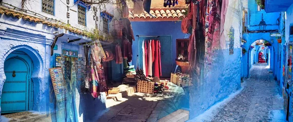 Day trip to Chefchaouen from Tangier - blue shaded streets